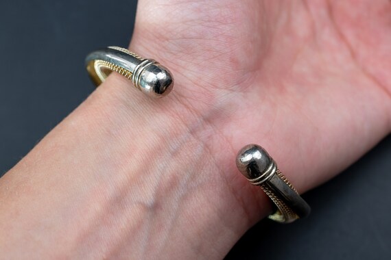 Mesh open bangle sterling silver, basic accent st… - image 4