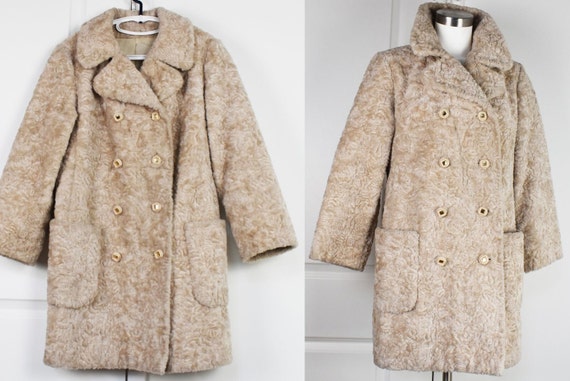 Faux Ivory Fur Coat Saks Fifth Avenue Vintage Bagdad Double Breasted Peacoat Gorgeous Winter Warm Clothing for Women Fast Ship From US Etsy Canada