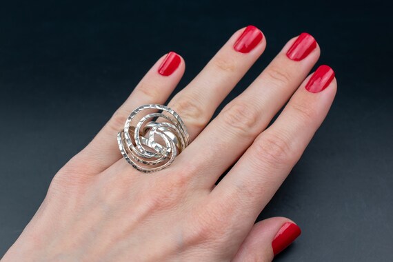 Massive ring silver, bold extravagant ring for wo… - image 2