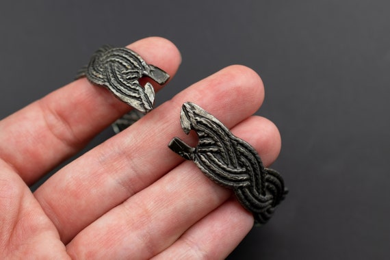 Dark metal rustic bangle, wicker bracelet bangle,… - image 3