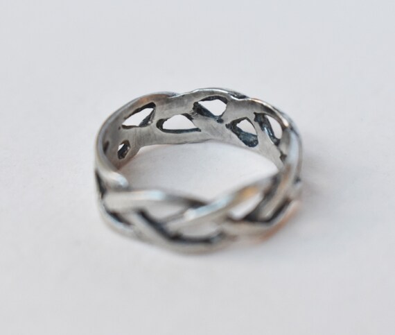 Braided Celtic ring sterling silver, simple basic… - image 5