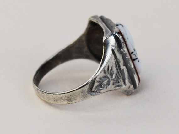 Roman cameo ring for men, massive 925 sterling si… - image 8