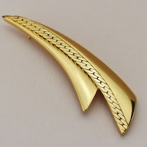 Large abstract brooch gold, quirky geometric Monet lapel pin, accent jacket brooch for women, statement chunky jewelry, fast ship from USA