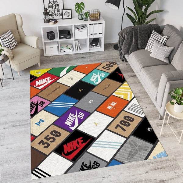 Sneaker Rug, NBA Rug, Colurful Sneakers Rug, Custom Rug, Basketball Rug, Kids Room Rug, Area Rug, Salon Rug, Home Decor Rug, Popular Rug