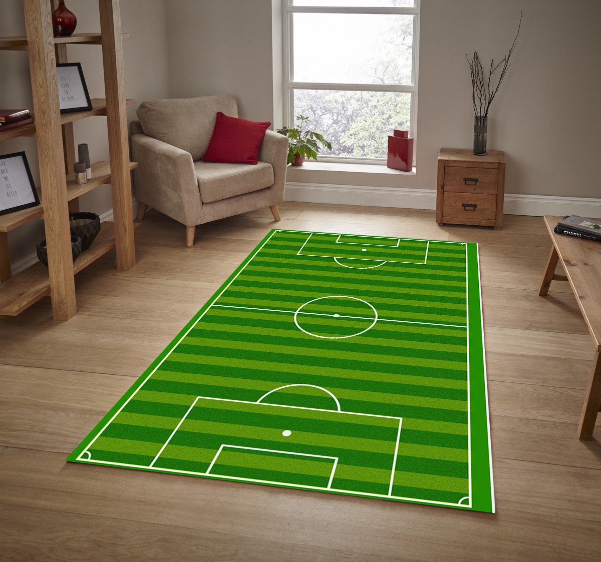 Football Field Rug, Soccer Field Rug, Green Rug, Custom Rug, Grass Rug ...