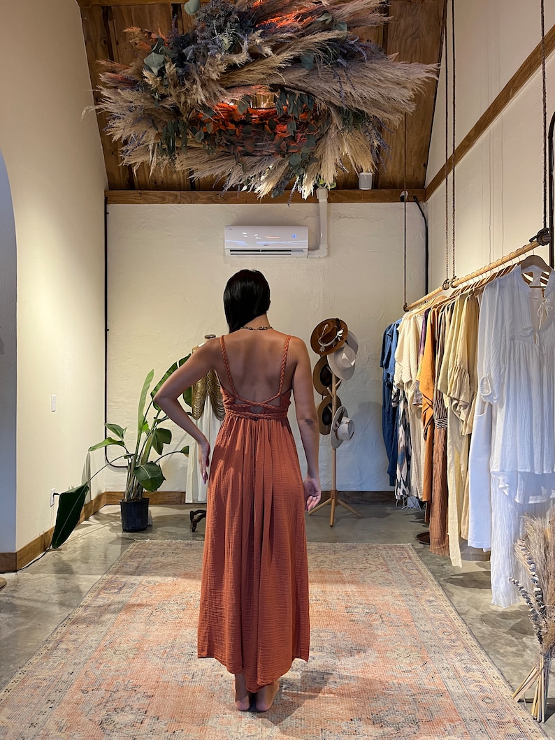 Rope Tie Dress Cottagecore Dress Summer Dress Cotton Etsy