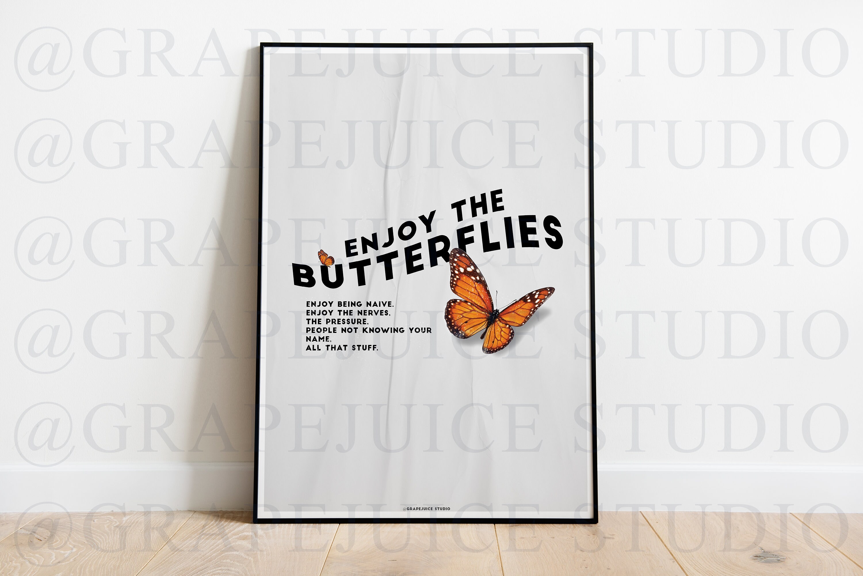 DIGITAL Enjoy the Butterflies Quote Poster Printable A4 A3 (Download ...