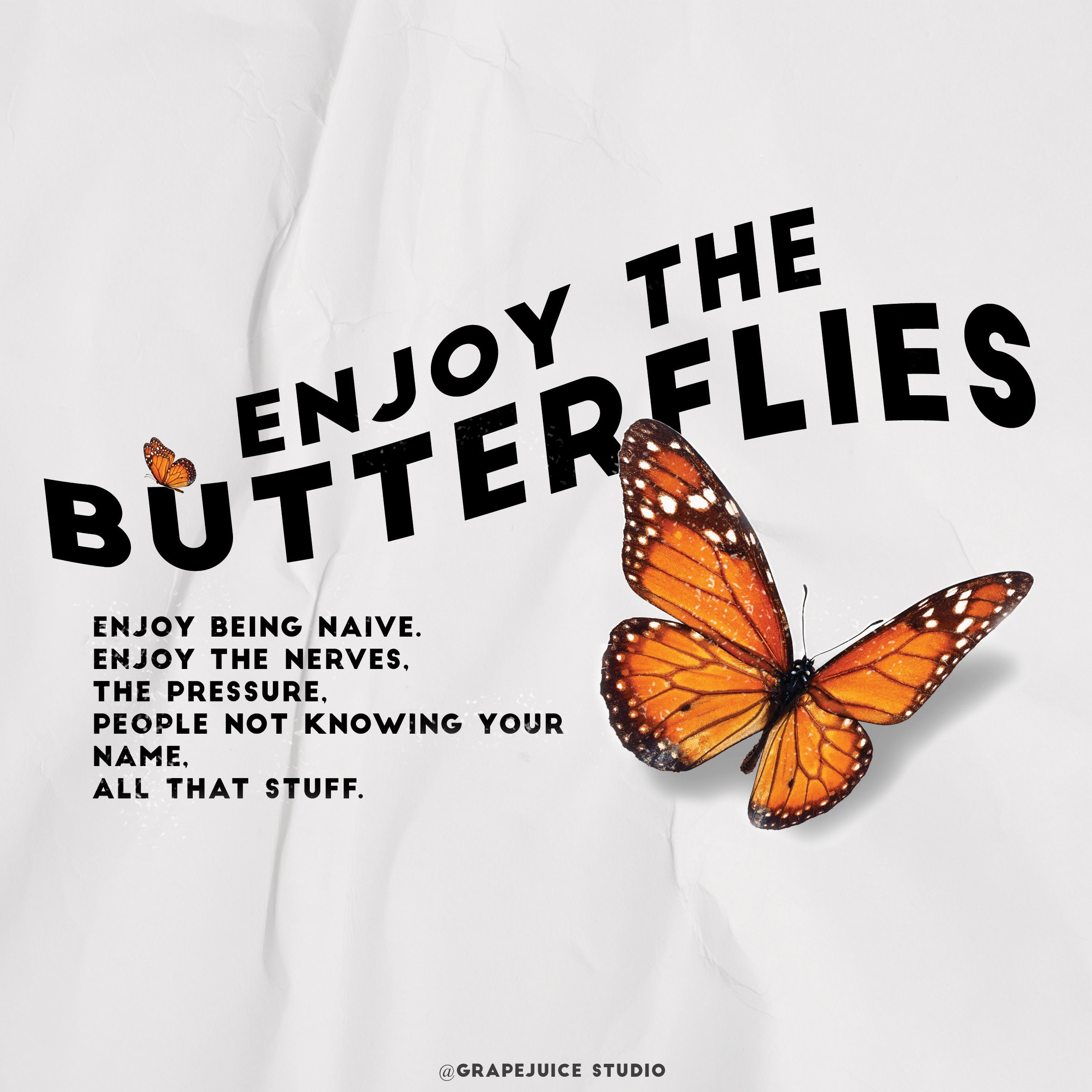DIGITAL Enjoy the Butterflies Quote Poster Printable A4 A3 (Download