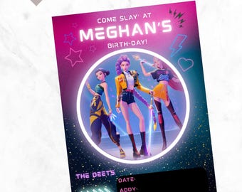 K-POP Demon Hunters Birthday Invitation