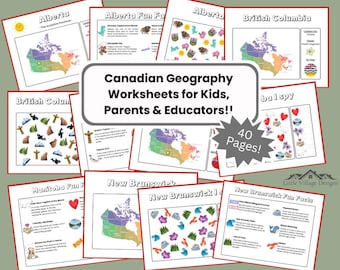 Canadian Geography Worksheets | Provinces, Territories, Capitals, Maps | Homeschool & Classroom Printables