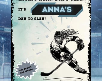 Girl's Hockey Birthday Invitation!