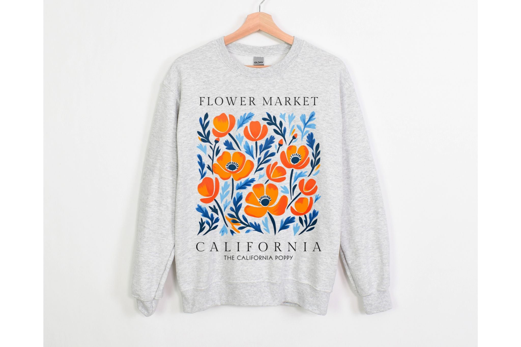 California Poppy Flower Sweatshirt