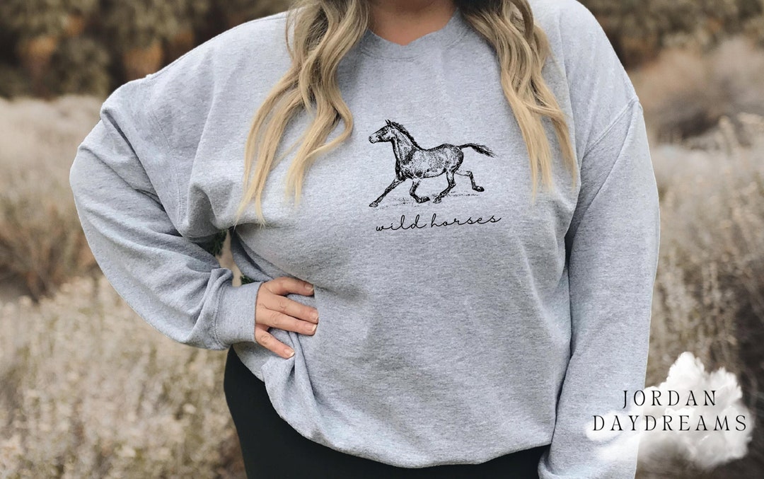 Horse Sweatshirt, Wild Horses Sweatshirt, Wild Horses Gift, Ranch Life