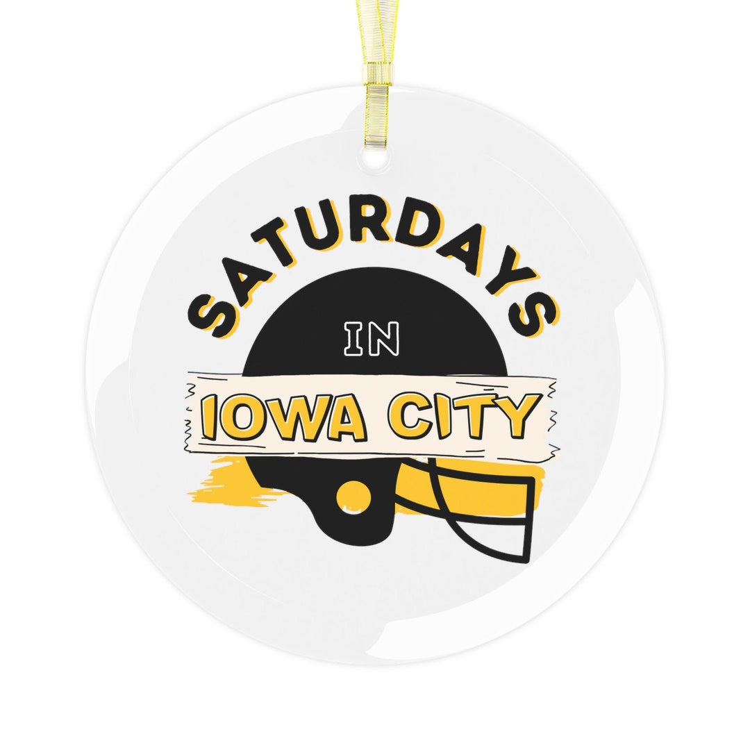 Iowa City Glass Christmas Ornament, Gift for Hawks Fan, Iowa Football ...