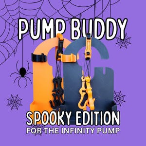 Feeding Pump Carrier Holder and Wrench | Infinity Pump | Includes Syringe Clip for Flush | 500ml & 1200ml Bags | Pump Buddy Spooky Edition