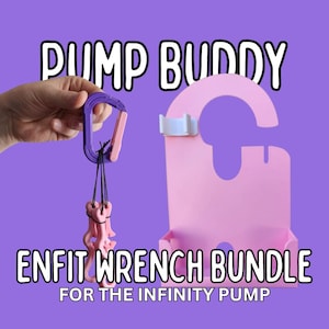 Feeding Pump Carrier Holder and Wrench | Infinity Pump | Includes Syringe Clip for Flush | 500ml & 1200ml Bags | Pump Buddy and ENFit Tool