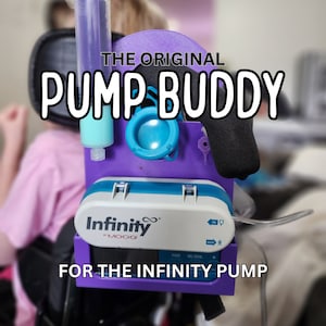 Feeding Pump Carrier Holder | Includes Syringe Clip for Medicine/Flush | 500ml & 1200ml Bags | Pump Buddy for Infinity Pump