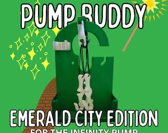 Suporte para bomba de alimentação | Inclui clipe para seringa para medicamento/lavagem | Bolsas de 500 ml e 1200 ml | Pump Buddy Emerald City Edition