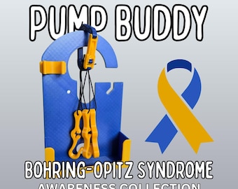 Bohring-Opitz-syndroom Pump Buddy Awareness-collectie | Houder en sleutel voedingspompdrager | Infinity-pomp | Spuitclip om te spoelen