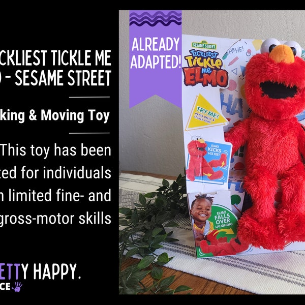 Tickliest Tickle Me Elmo | Already Adapted Toy | Assistive Technology | Sesame Street Fluffy and Moving Elmo