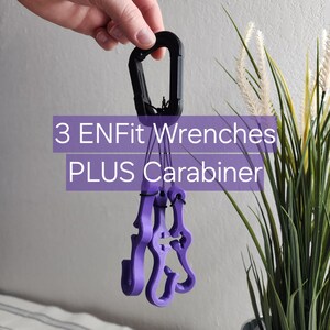 Wrench for ENFit Feeding Tubes | Set of 3 PLUS carabiner | Free Shipping | Medical Assist Tool