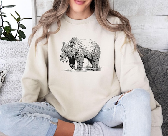 Bear Sweatshirt, Funny Animal Jumper, Nature Lover Gift, Bear Gifts, Outdoor Sweater, Wildlife Sweatshirt, Nature Sweater, Adventure Jumper