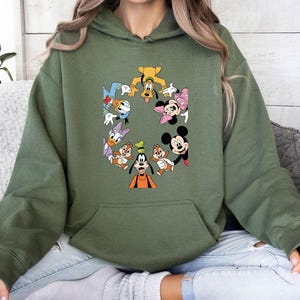 Disney Friends Hoodie, Disney Mouse Friends, Vintage Movie Hoodie, Disney World Hoodie, Cute Minnie Hoodie, Funny Cartoon Jumper image 1