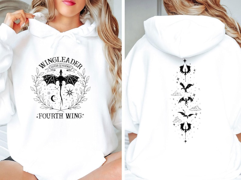 Fourth Wing Hoodie, Fourth Wing Merch, Bookish Hoodie, Book Club Hoodie, Acotar Hoodie, Basgiath Hoodie, Reading Hoodie, Book Lovers Gift image 1