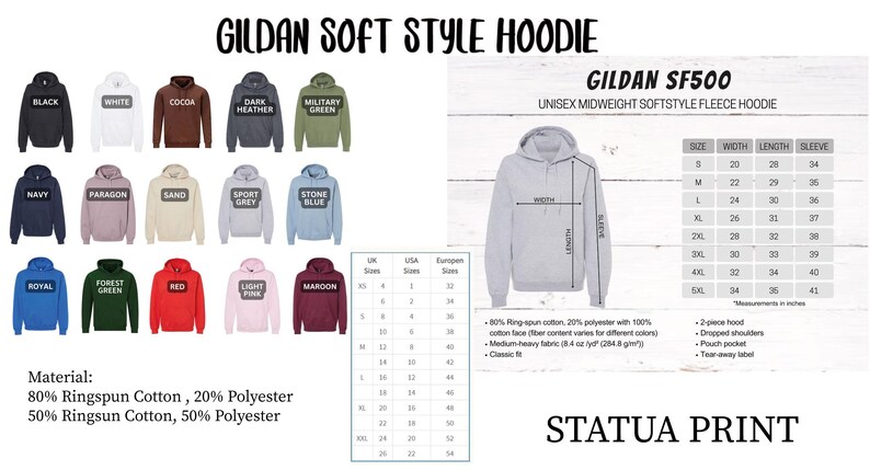 a picture of a hoodie with the measurements for the hoodie