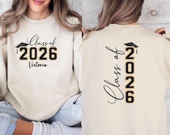 Sweat-shirt promotion 2026, Sweat-shirt senior, Remise de diplôme personnalisée, Cadeau diplômé 2026, Cadeaux de remise des diplômes