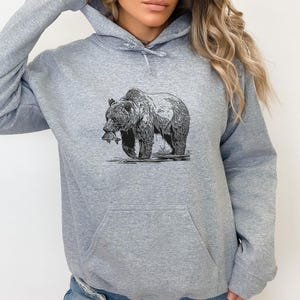 Bear Hoodie, Nature Lover Gift, Bear Gifts, Outdoor Jumper, Wildlife Hoodie, Bear Lovers Hoodie, Adventure Jumper, Animal Lover Gift image 2