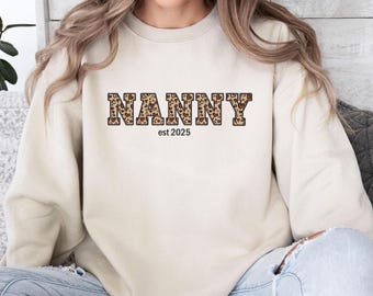 Sweat-shirt « Nounou », cadeau pour la fête des mères, pull personnalisé, sweat-shirt pour maman, cadeaux pour nounou, cadeau pour une nouvelle nounou, cadeau d'anniversaire pour une nounou