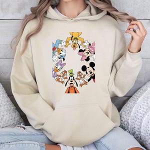 Disney Friends Hoodie, Disney Mouse Friends, Vintage Movie Hoodie, Disney World Hoodie, Cute Minnie Hoodie, Funny Cartoon Jumper image 2