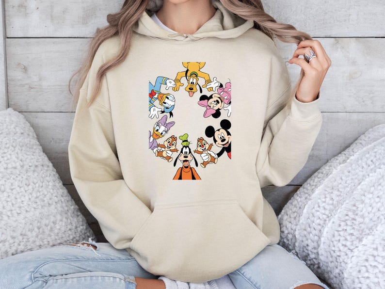 Disney Friends Hoodie, Disney Mouse Friends, Vintage Movie Hoodie, Disney World Hoodie, Cute Minnie Hoodie, Funny Cartoon Jumper image 2