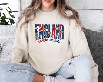 Sweat-shirt de football Angleterre, Sweat-shirt de football, Haut drapeau britannique, Pull Game Day, Come on England, Haut Coupe du monde 2026