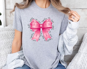 Camiseta contra el cáncer, camiseta contra el cáncer de mama, camiseta con lazo, camiseta rosa, camiseta motivacional, camiseta de lucha contra el cáncer, regalo para supervivientes de cáncer