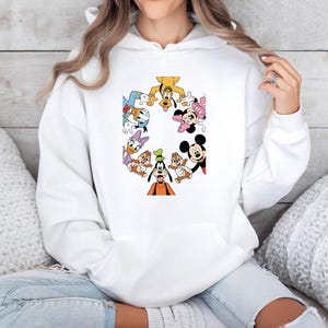 Disney Friends Hoodie, Disney Mouse Friends, Vintage Movie Hoodie, Disney World Hoodie, Cute Minnie Hoodie, Funny Cartoon Jumper image 4