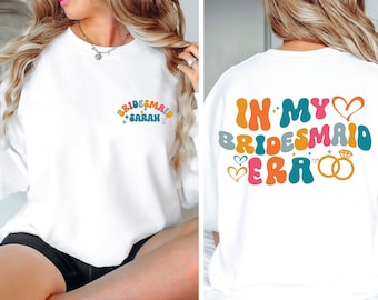 Sudadera de dama de honor, Era de las damas de honor, Regalos para damas de honor, Regalo para despedida de soltera, Sudadera para despedida de soltera, Jersey del equipo de la novia, Jersey de cuello redondo para la futura novia