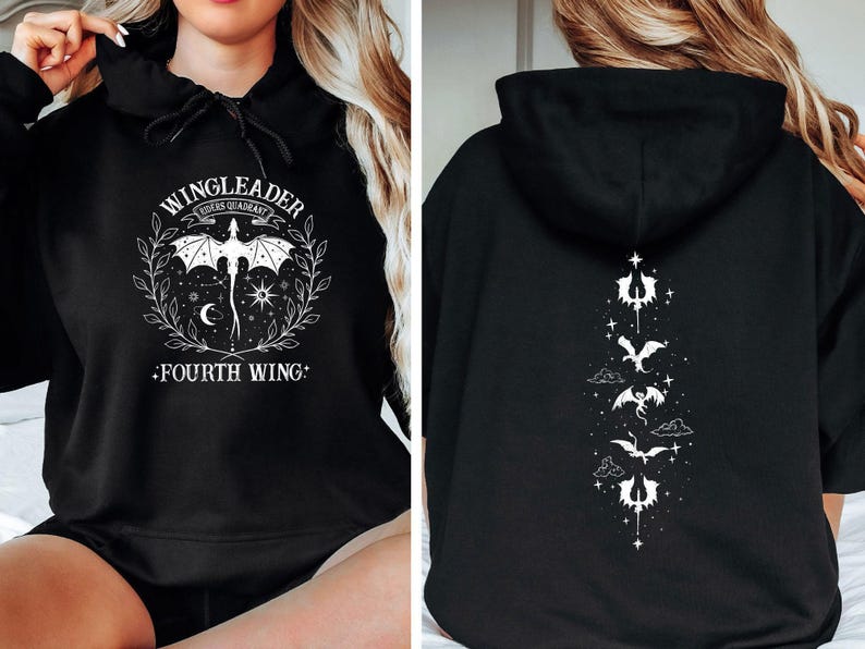 Fourth Wing Hoodie, Fourth Wing Merch, Bookish Hoodie, Book Club Hoodie, Acotar Hoodie, Basgiath Hoodie, Reading Hoodie, Book Lovers Gift image 3