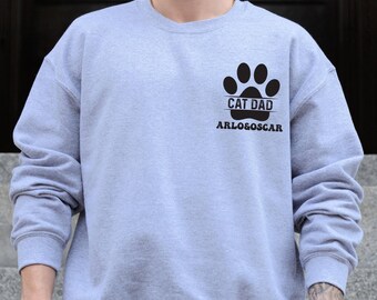 Sudadera personalizada para gato, suéter personalizado para papá gato, sudadera con nombre de gato, suéter para dueño de gato, regalo para el Día del Padre, suéter para dueño de mascota