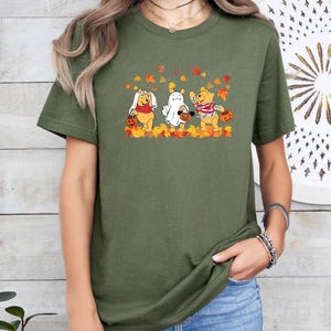 Pooh Ghost Shirt, Winnie The Pooh Tee, Spooky Bear Shirt, Autumn Lover Shirt, Fall Bear Tshirt, Cute Pumpkin Shirt, Disney Halloween