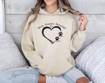 Custom Dog Hoodie, Dog Mum Hoodie, Dog Lover Hoodie, Dog Walking Hoodie, Dog Owner Gift, Personalised Dog, Cat Dad Hoodie, Dog Memorial Gift