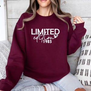 Birthday Sweatshirt, Personalised Jumper, 40th Birthday Jumper, 1986 Hoodie, 50th Birthday Gift, 1966 Sweater, Limited Edition Top, 1976 Top image 4