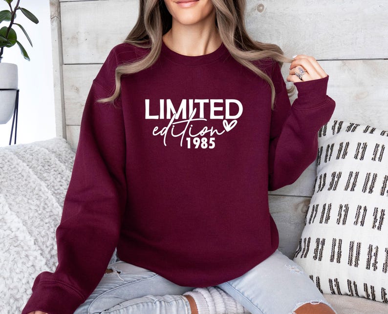 Birthday Sweatshirt, Personalised Jumper, 40th Birthday Jumper, 1986 Hoodie, 50th Birthday Gift, 1966 Sweater, Limited Edition Top, 1976 Top image 4