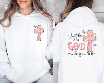 Sweat à capuche croix floral chrétien, pull Dieu, haut religieux fleurs sauvages, sweat à capuche verset biblique inspirant