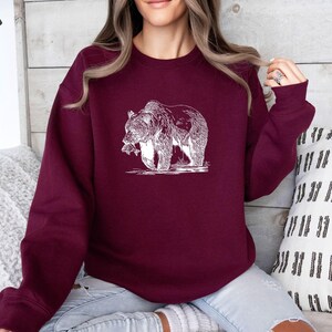 Pull ours, Pull animal rigolo, Cadeau pour amoureux de la nature, Cadeaux ours, Pull d'extérieur, Pull faune sauvage, Pull nature, Pull aventure image 4