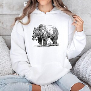 Bear Hoodie, Nature Lover Gift, Bear Gifts, Outdoor Jumper, Wildlife Hoodie, Bear Lovers Hoodie, Adventure Jumper, Animal Lover Gift image 4