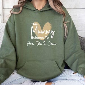 Personalized Mommy Hoodie, This Mom Belongs, Custom Mama Jumper, Personalised Jumper, New Mum Gift, Mama Birthday Gift, Mom To Be Top