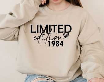 Birthday Sweatshirt, Personalised Jumper, 40th Birthday Jumper, 1984 Hoodie, 50th Birthday Gift, 1964 Sweater, Limited Edition Top, 1974 Top