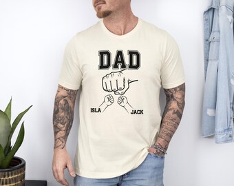 Dad Fist Bump T-Shirt, Custom Name Gift, Father's Day Present, Matching Shirts